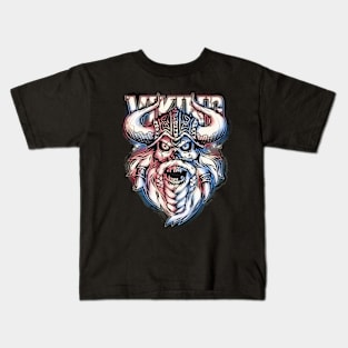 Scary Evil Zombie Viking Skull Kids T-Shirt